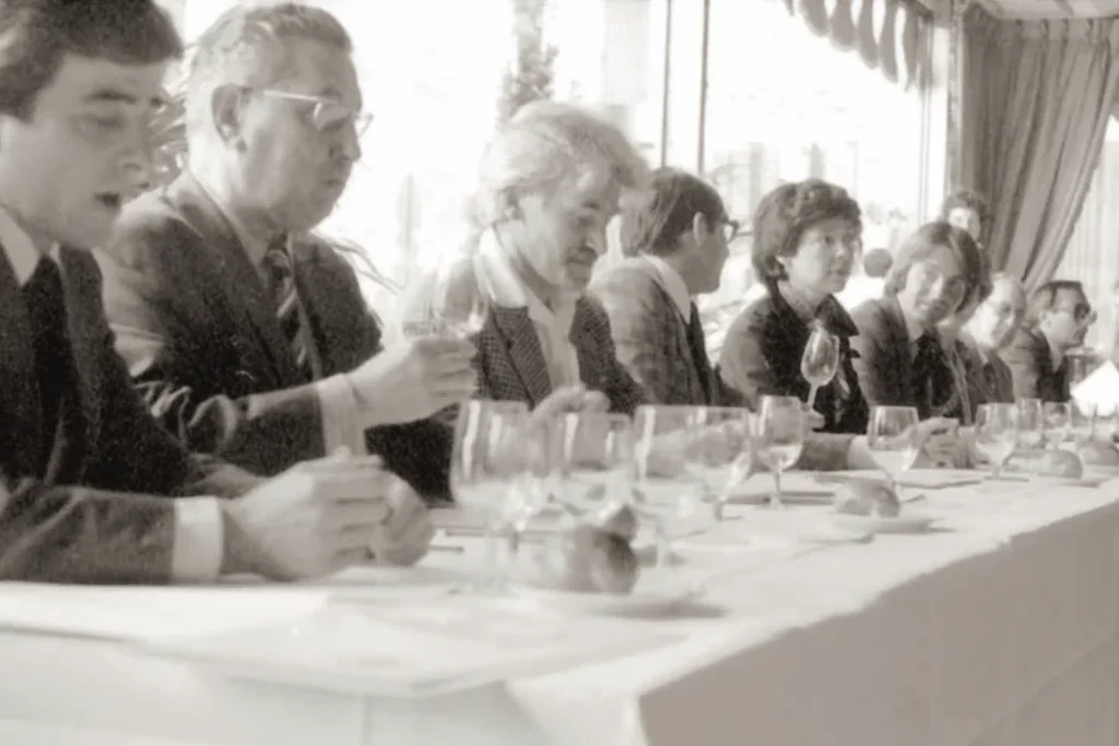 The Judgement of Paris panel of judges tasting wines