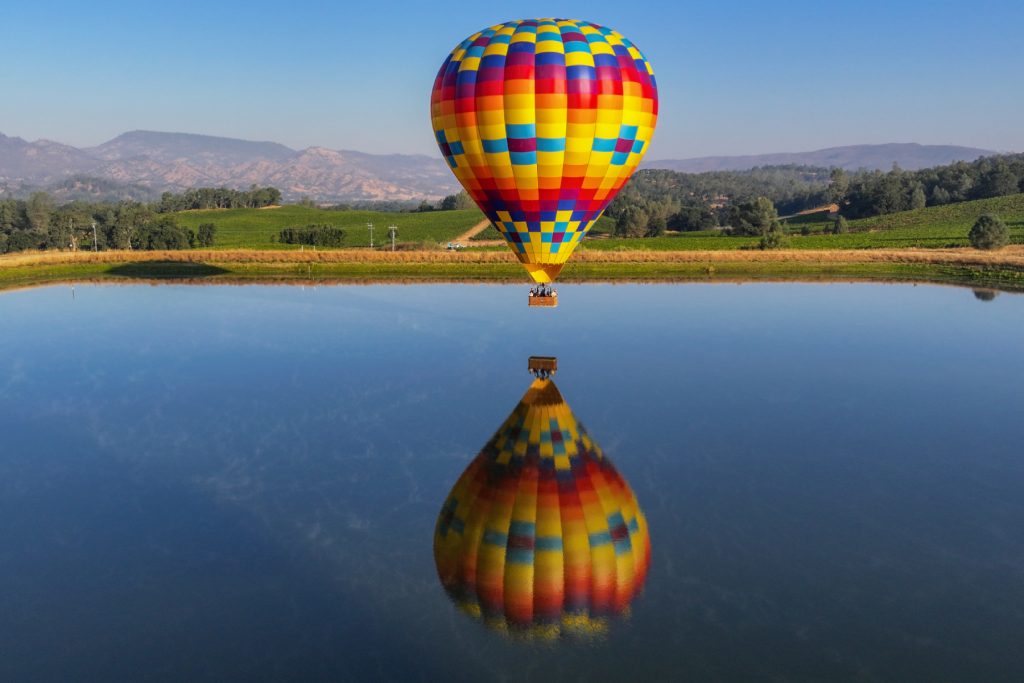 Napa Valley Aloft balloon over Napa River
