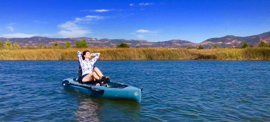 Napa River with scenic hills in the background