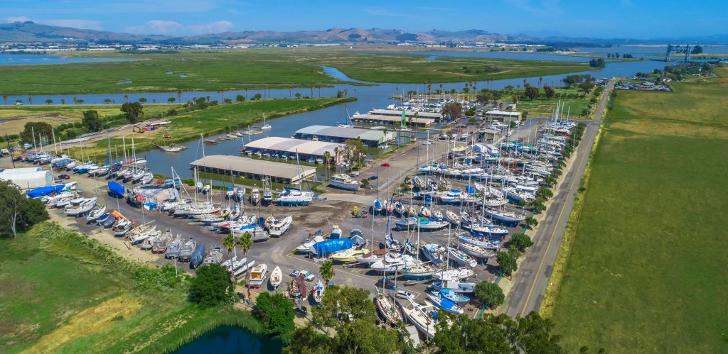 Napa River marina with boats and waterfront access