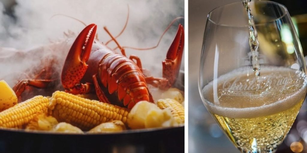 Charles Krug Summer Lobster Boil with fresh lobster, corn, and Napa Valley sparkling wine